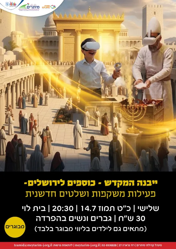ייבנה המקדש- פעילות משקפות ושלטים לגברים ונשים בהפרדה מלאה
