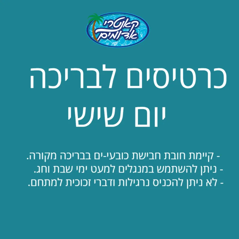מכירת כרטיסים חד פעמיים יום שישי