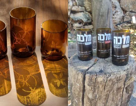 יוליארט – “נכנס בקבוק יצאה כוס” – סדנת מחזור זכוכית בבירה מלכה עם האומן אריאל ערבות