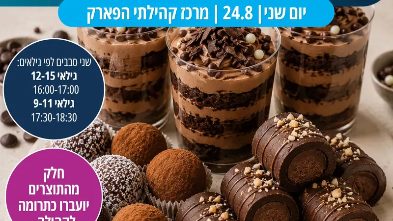 פופ-אפ בפארק בהנחיית איבון, סדנת קינוחים מתוקים לנוער