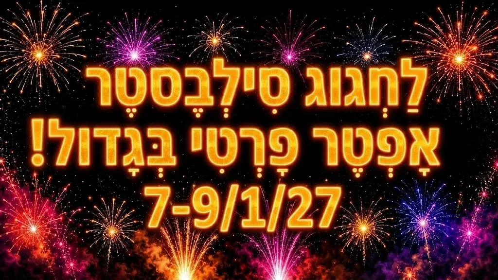 סופ"ש 7-9/1/27: נופשון וגם מסיבת סילבסטר – אפטר פרטי בגליל