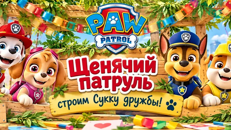. Щенячий патруль - строим сукку дружбы. Интерактивная программа для детей