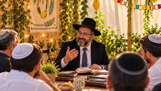 סוכות בקהילה - שיעור תורה - בסוכה של הבית של שימי