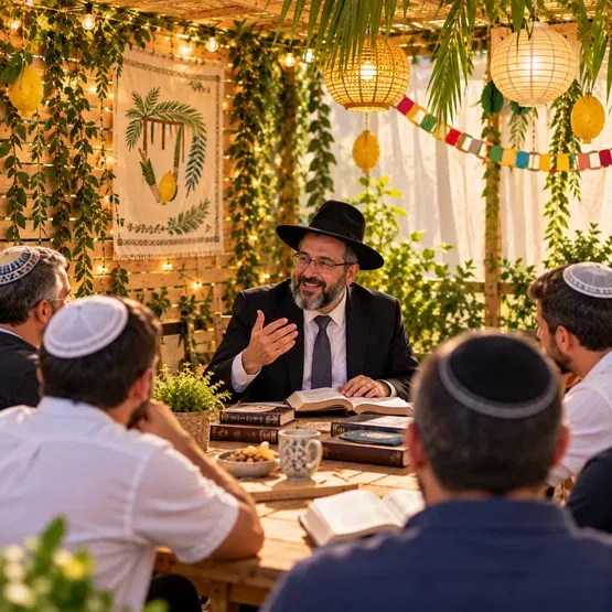סוכות בקהילה - שיעור תורה - בסוכה של הבית של שימי