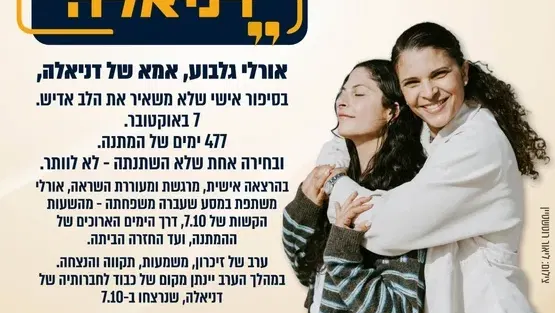 הרצאה אישית ומרגשת "לא בלי דניאלה" במרכז קהילתי תקומה