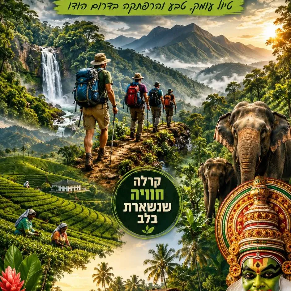 פברואר 2027: מיטיבי לכת קרלה, הודו ג'ונגלים, פילים, מטעי תה, כפרי מים, פסגות וחוויה הודית אחרת