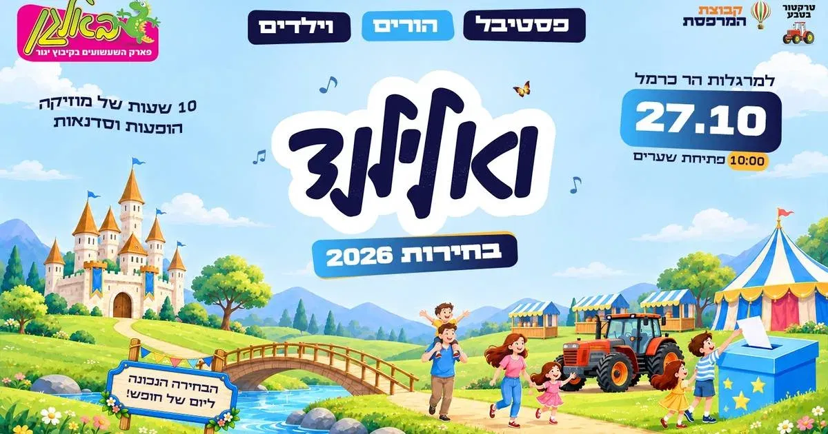 ואלילנד בחירות 2026 ☆ פסטיבל הורים וילדים | 27.10 באלגן יגור