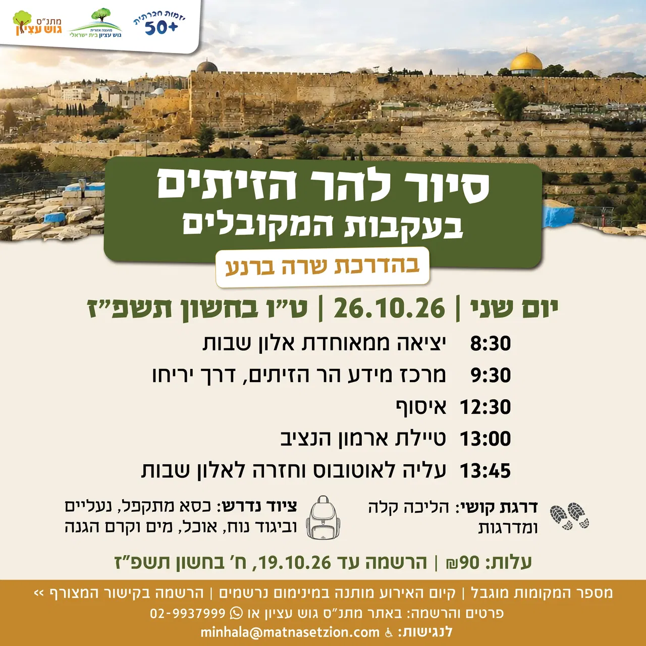 סיור להר הזיתים בעקבות המקובלים עם שרה ברנע