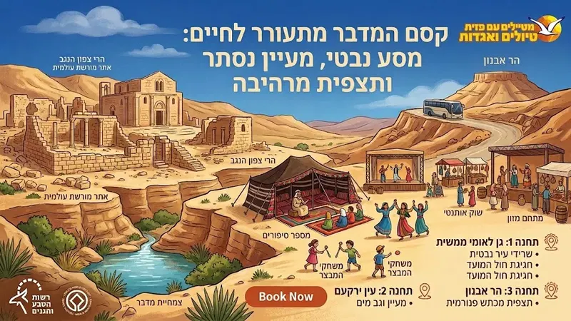 שני חג 28.9: מסע בזמן בלב המדבר: פסטיבל ממשית, עין ירקעם והר אבנון