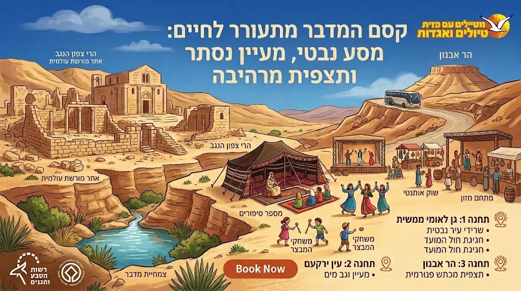 שני חג 28.9: מסע בזמן בלב המדבר: פסטיבל ממשית, עין ירקעם והר אבנון