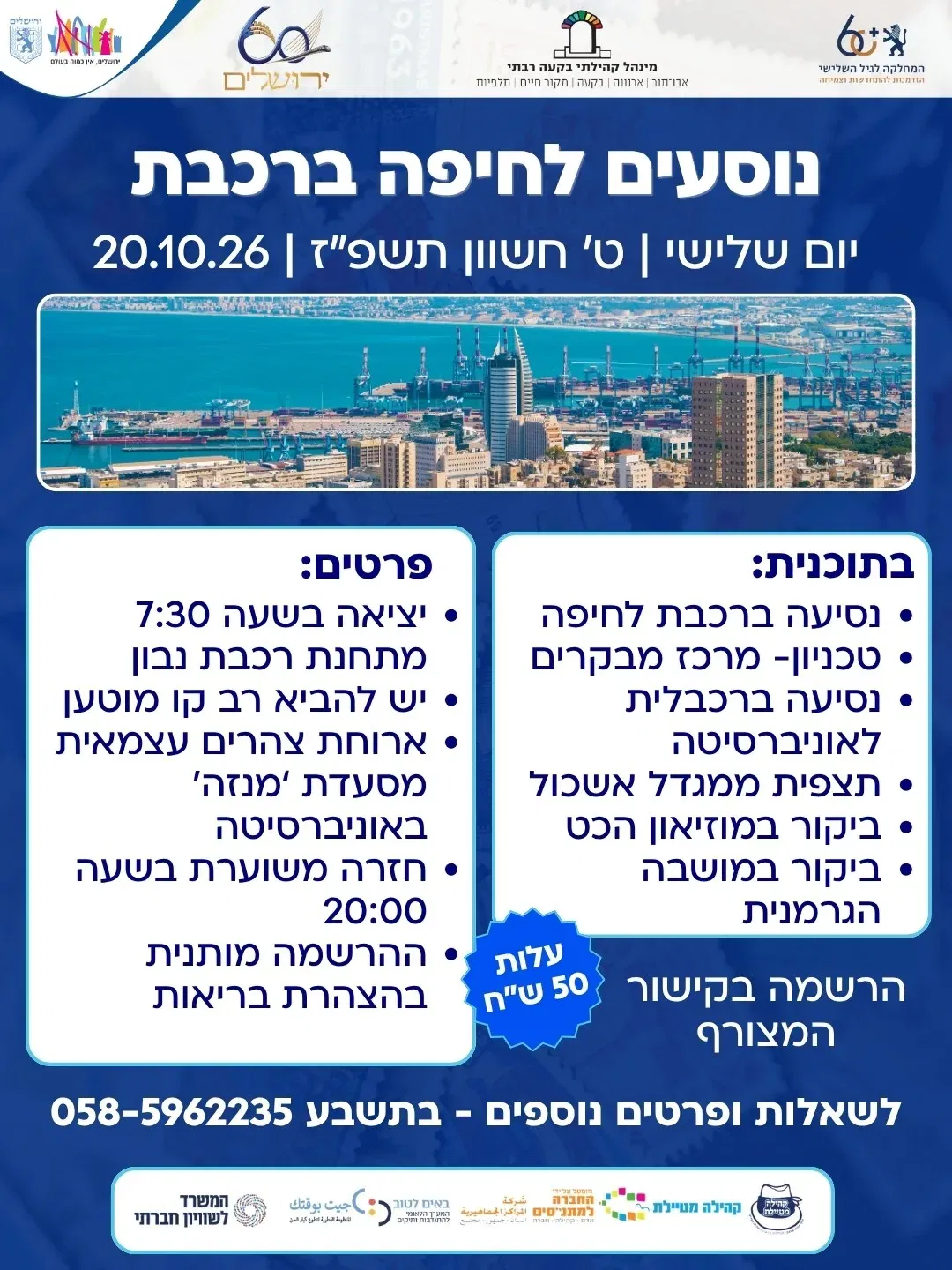 נוסעים לחיפה היפה ברכבת- טיול קהילה מטיילת בקעה - לגיל השלישי