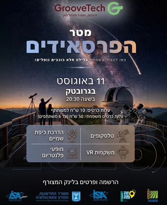 מטר פרסאידים בגרובטק 2026