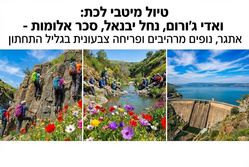שבת 13/3 טיול מיטיבי לכת כפול: סולמות ואדי ג'ורום, נחל יבניאל, סכר אלומות