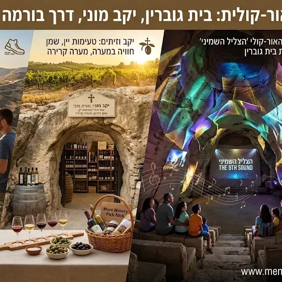 שבת 13/9: טיול וחוויה אור-קולית במערות בית גוברין וביקור ביקב, קל הליכה !