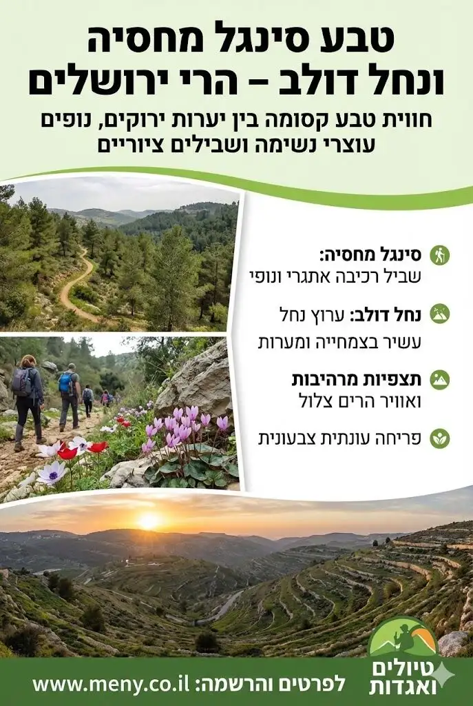 שבת 10/10 טיול טבע: סינגל מחסיה ונחל דולב, הרי ירושלים