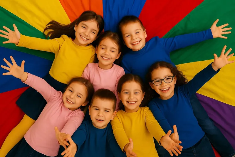 מרחב פתוח - מתקני משחקים, משחקי רצפה ומתנפחים עם אור שמש - 16/07/2026