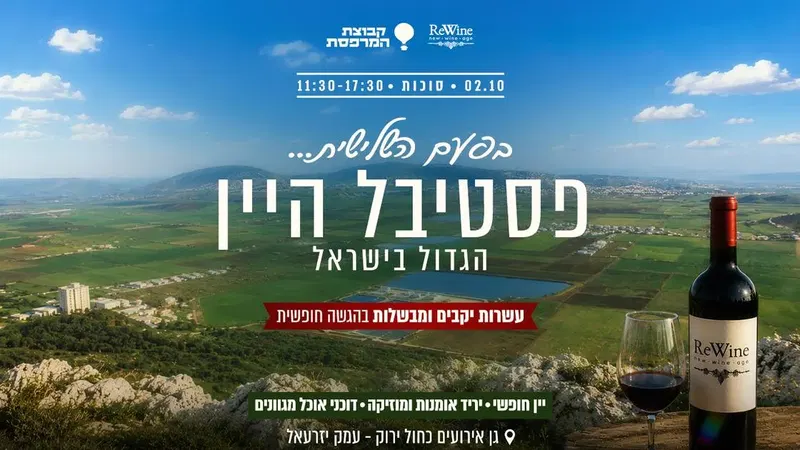 פסטיבל היין הגדול בישראל | סוכות 2026