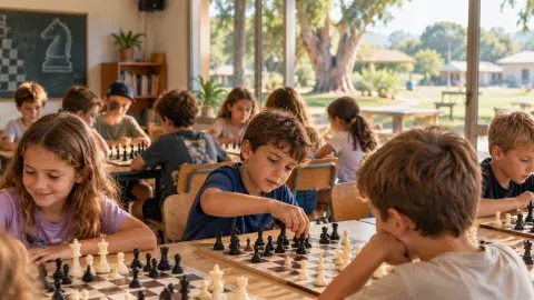 סדנת שחמט בקיבוץ כברי