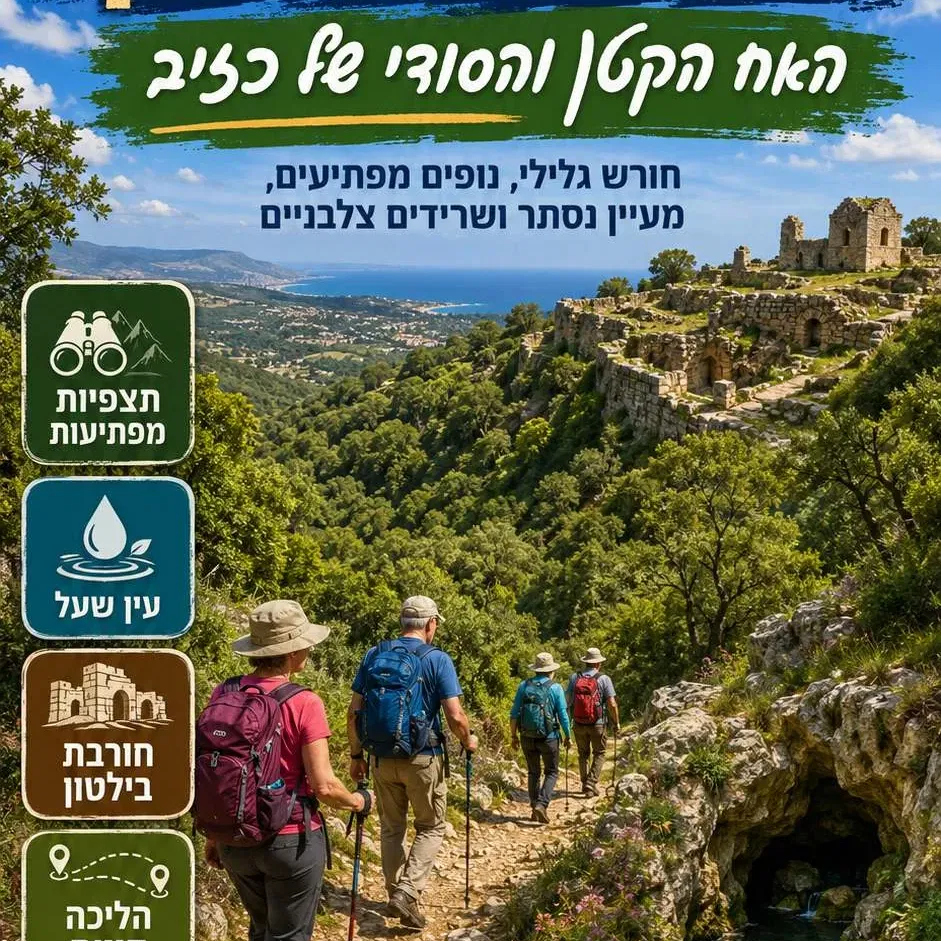 ראש השנה, ראשון 13/9: טיול חדש בגליל: נחל שעל וחורבת בילטון