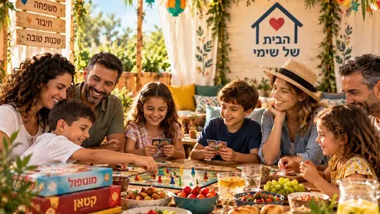 סוכות בקהילה - שולחן שיתופי בסוכת הקהילה