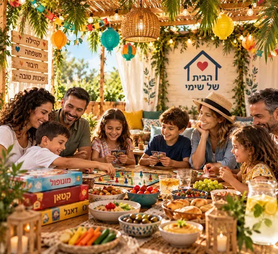 סוכות בקהילה - שולחן שיתופי בסוכת הקהילה