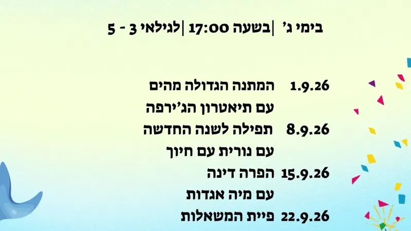 שעת סיפור - המתנה הגדולה מהים - עם תיאטרון הג'ירפה