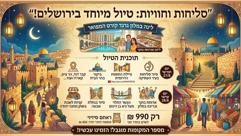 ה'-ו' 27-28/8: סליחות בירושלים היפה כולל ביקור מיוחד בהר הבית