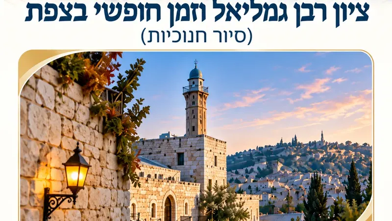 טיולי תרבות יהודית - ציון רבן גמליאל וזמן חופשי בצפת (סיור חנוכיות)
