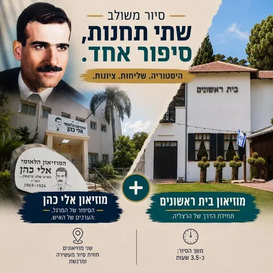 סיור משולב במוזיאון אלי כהן ומוזיאון בית ראשונים הרצליה